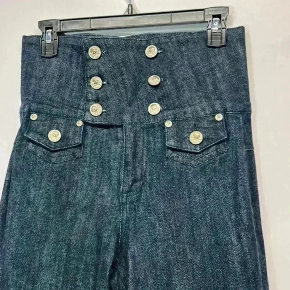 YNQ jeans, size 9 high waist sailor buttons, large flare at the bottom - Picture 7 of 8